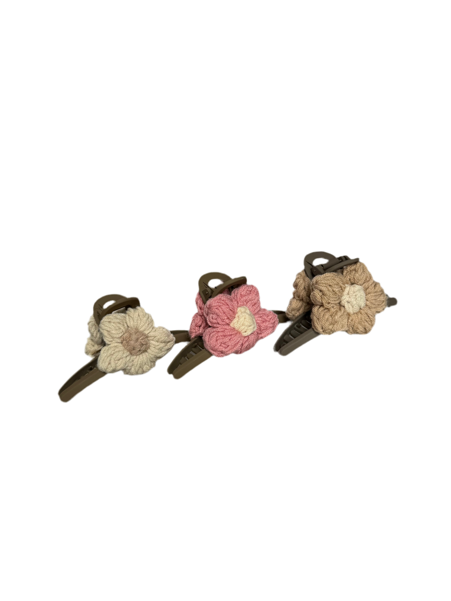Crochet bloom claw clip *tan*